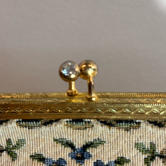 SMALL BAG Tapestry Floral Coin Closure with Rhinestone Unbranded - Picture 9 of 10